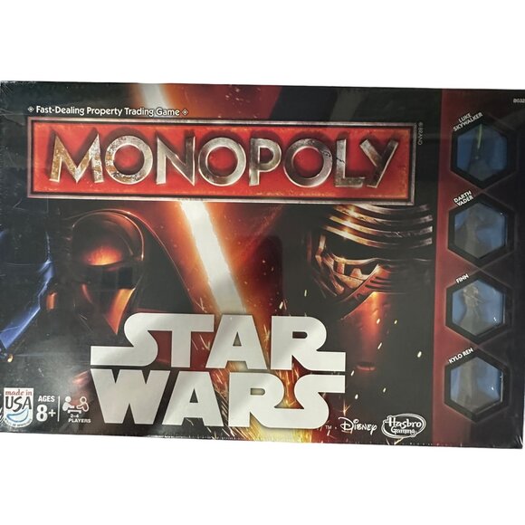 2015 SEALED NEW Star Wars Monopoly board game Luke Darth Vader Finn Kyle Ren - Picture 1 of 9